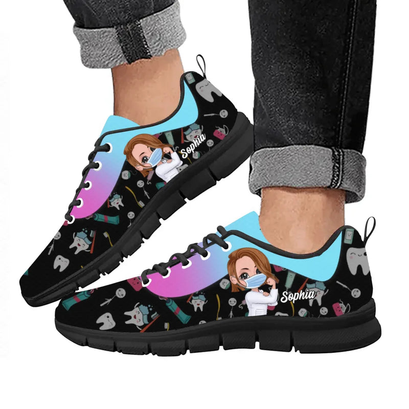 Personalized Dental Gift Shoes - Perfect Gift for Dentists - Black Background