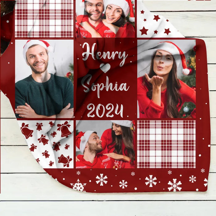 Custom Personalized Couple Quilt/ Fleece Throw Blanket - Christmas Gift Idea For Couple - Upload Photo