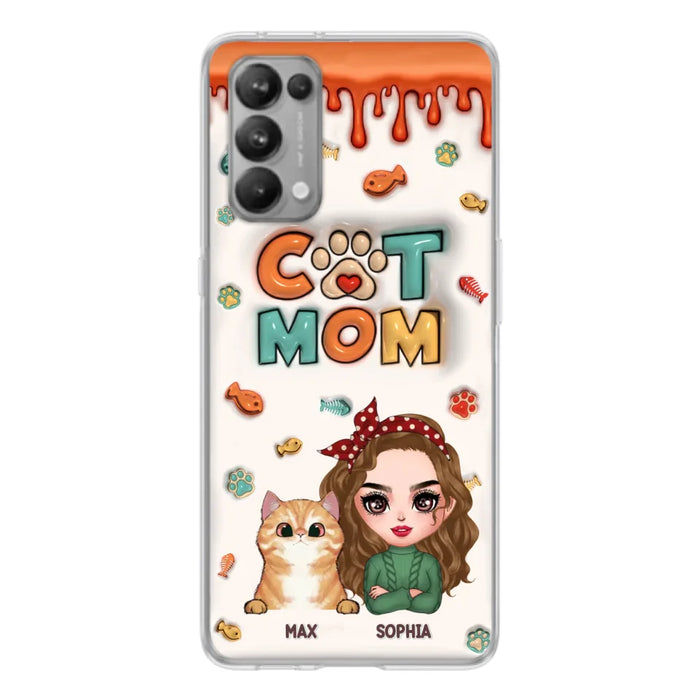 Custom Personalized Cat Mom Oppo/ Xiaomi/ Huawei Phone Case - Christmas Gift Idea For Cat Lover - Upto 4 Cats