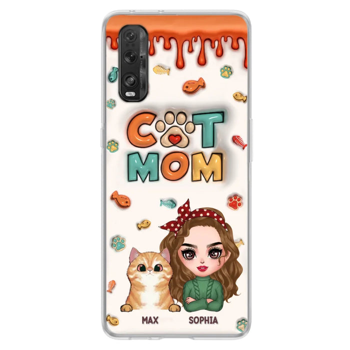 Custom Personalized Cat Mom Oppo/ Xiaomi/ Huawei Phone Case - Christmas Gift Idea For Cat Lover - Upto 4 Cats