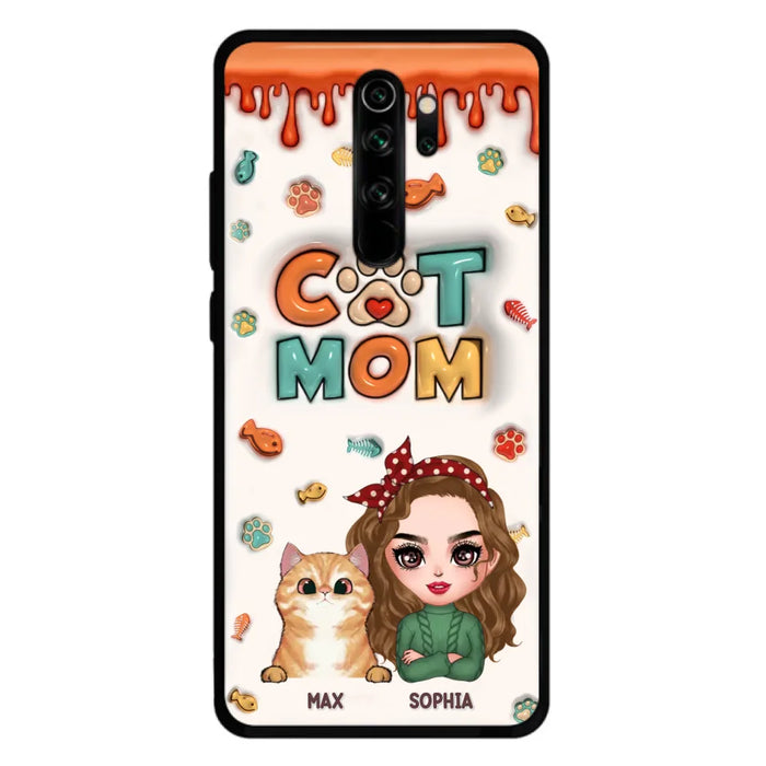 Custom Personalized Cat Mom Oppo/ Xiaomi/ Huawei Phone Case - Christmas Gift Idea For Cat Lover - Upto 4 Cats