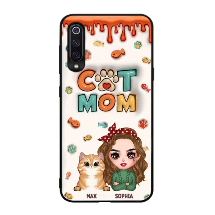 Custom Personalized Cat Mom Oppo/ Xiaomi/ Huawei Phone Case - Christmas Gift Idea For Cat Lover - Upto 4 Cats