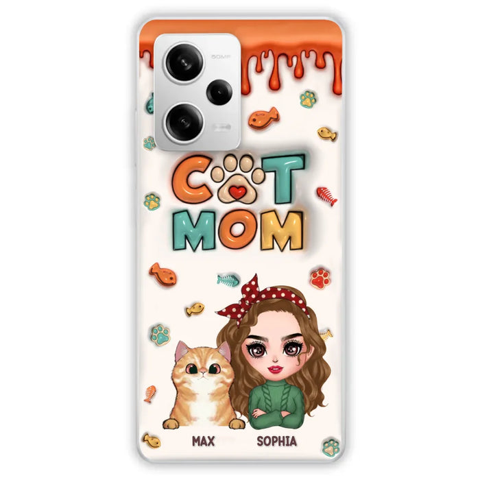 Custom Personalized Cat Mom Oppo/ Xiaomi/ Huawei Phone Case - Christmas Gift Idea For Cat Lover - Upto 4 Cats