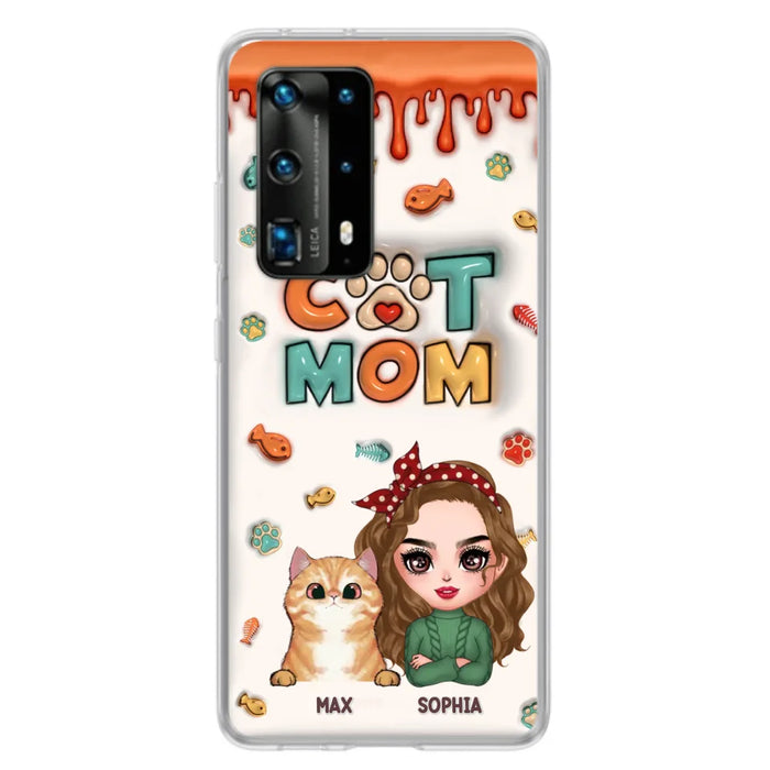 Custom Personalized Cat Mom Oppo/ Xiaomi/ Huawei Phone Case - Christmas Gift Idea For Cat Lover - Upto 4 Cats