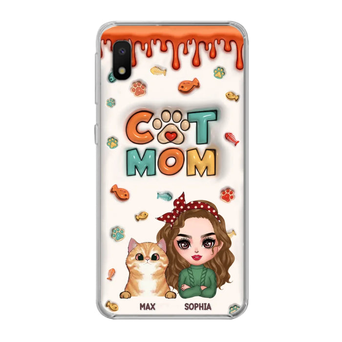 Custom Personalized Cat Mom iPhone/ Samsung Phone Case - Christmas Gift Idea For Cat Lover - Upto 4 Cats