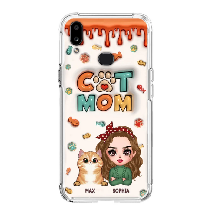 Custom Personalized Cat Mom iPhone/ Samsung Phone Case - Christmas Gift Idea For Cat Lover - Upto 4 Cats