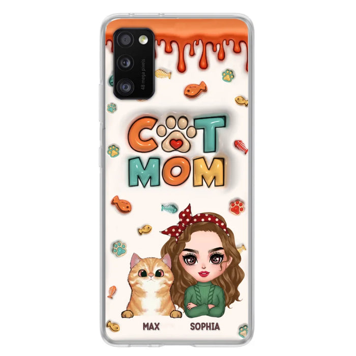 Custom Personalized Cat Mom iPhone/ Samsung Phone Case - Christmas Gift Idea For Cat Lover - Upto 4 Cats