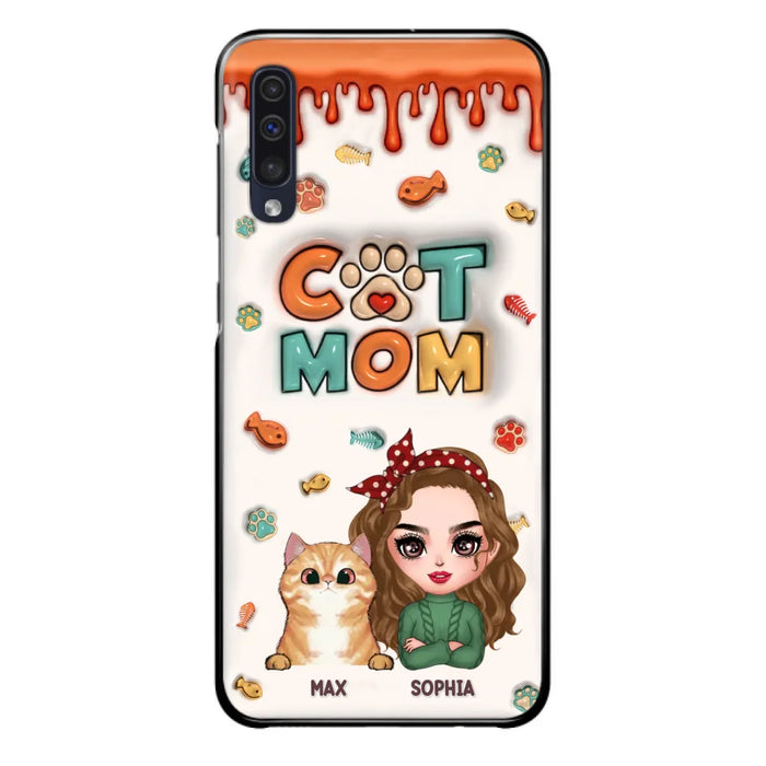 Custom Personalized Cat Mom iPhone/ Samsung Phone Case - Christmas Gift Idea For Cat Lover - Upto 4 Cats