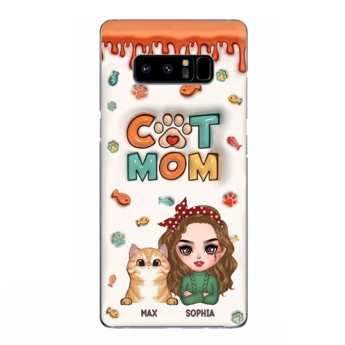 Custom Personalized Cat Mom iPhone/ Samsung Phone Case - Christmas Gift Idea For Cat Lover - Upto 4 Cats