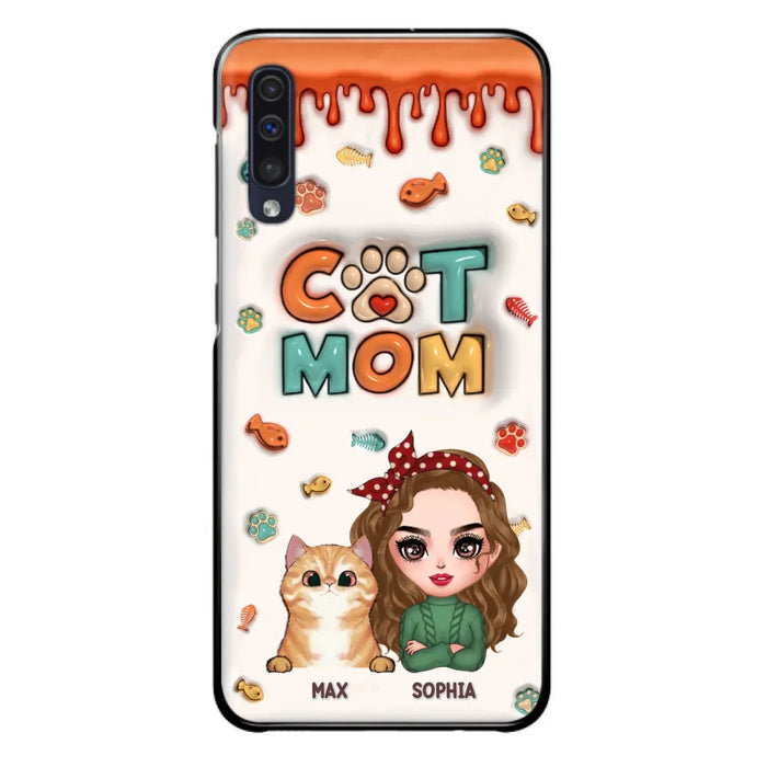 Custom Personalized Cat Mom iPhone/ Samsung Phone Case - Christmas Gift Idea For Cat Lover - Upto 4 Cats