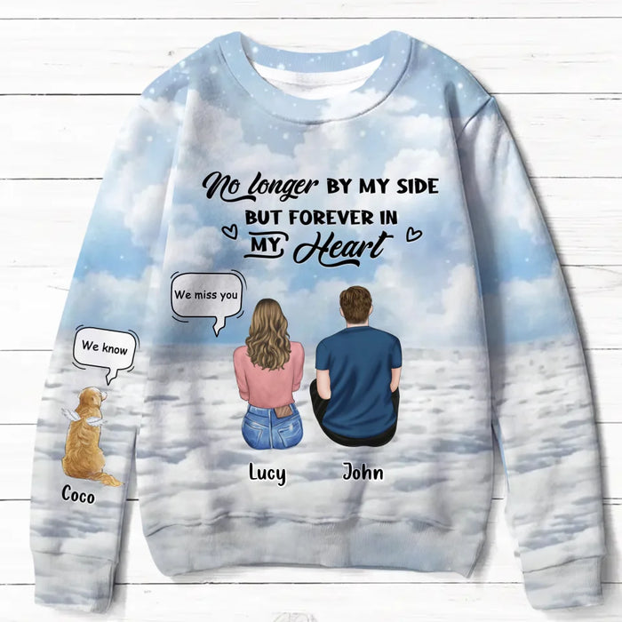 Custom Personalized Dog Memorial AOP Sweater - Up to 6 Pets - Memorial Gift Idea For Pet Lover - No Longer By My Side But Forever In My Heart