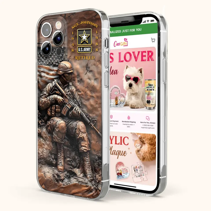 Custom Personalized Veteran Phone Case - Retired Gift Idea For Veteran - Case For iPhone/ Samsung