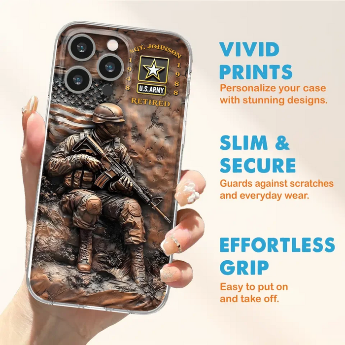 Custom Personalized Veteran Phone Case - Retired Gift Idea For Veteran - Case For iPhone/ Samsung