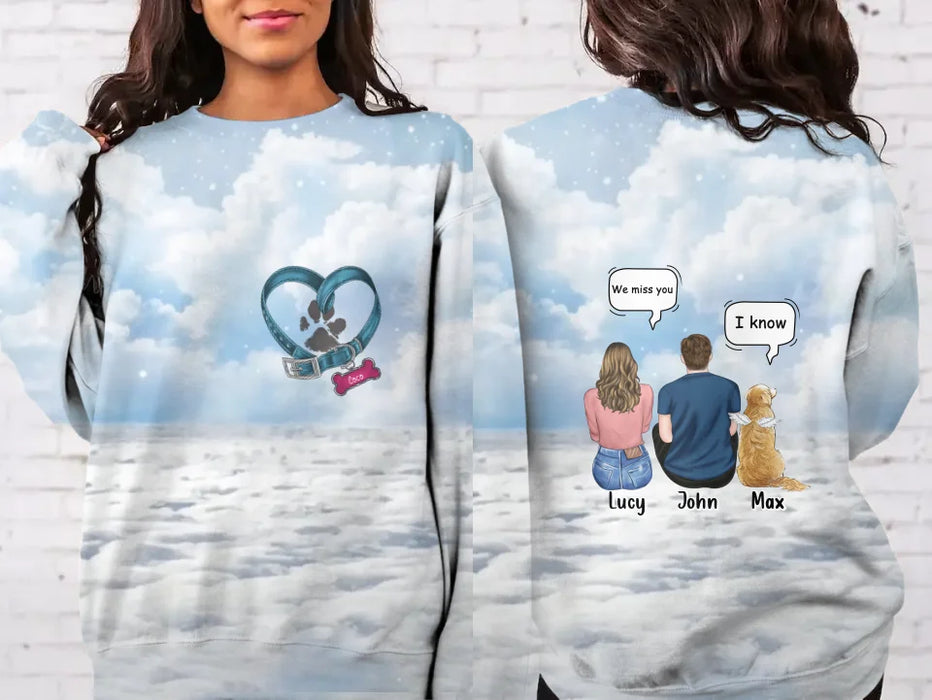 Custom Personalized Memorial Pets AOP Sweater - Memorial Gift Idea For Pets Owner - Couple/ Adult With Upto 3 Pets