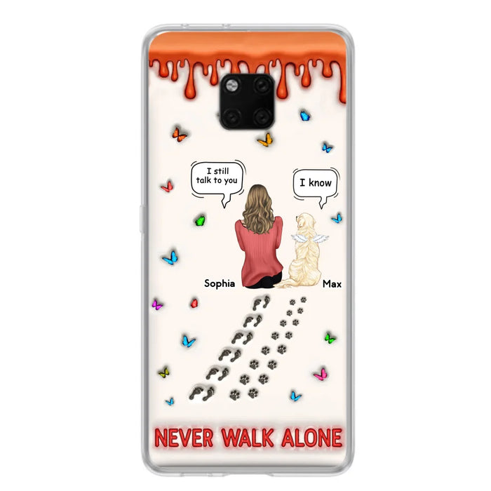 Custom Personalized Memorial Dog Phone Case - Memorial Gift Idea For Dog/ Cat Lover - Case For Xiaomi/ Oppo/ Huawei - Never Walk Alone