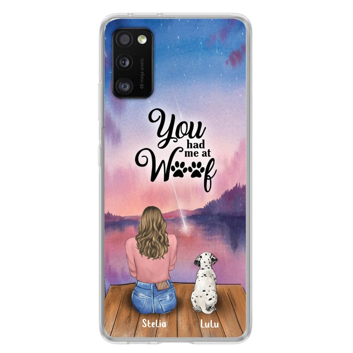 Custom Personalized Dog Mom Phone Case - Gifts For Dog Lovers With Upto 4 Dogs - You Had Me At Woof - Case For iPhone, Samsung And Xiaomi