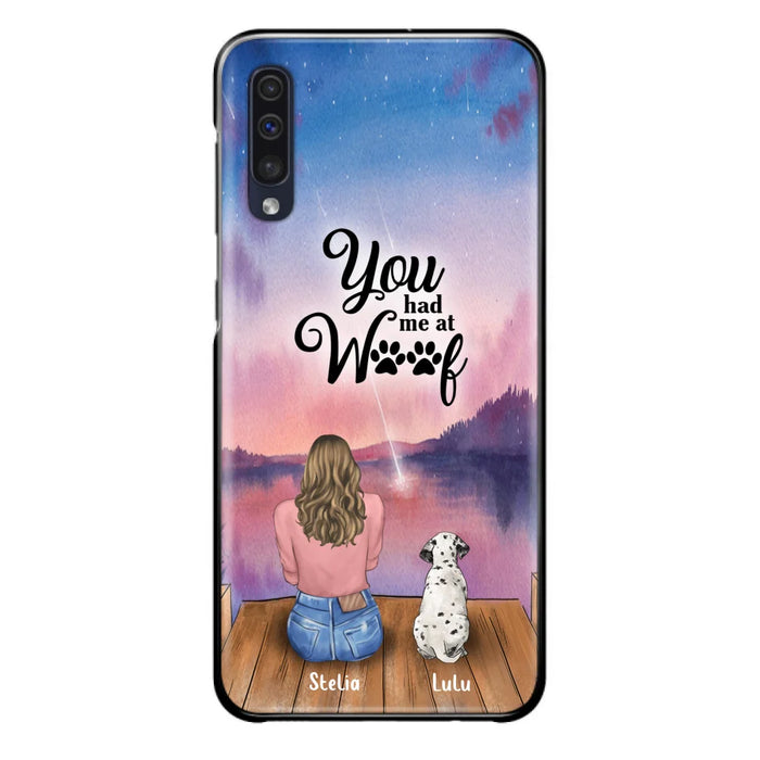 Custom Personalized Dog Mom Phone Case - Gifts For Dog Lovers With Upto 4 Dogs - You Had Me At Woof - Case For iPhone, Samsung And Xiaomi