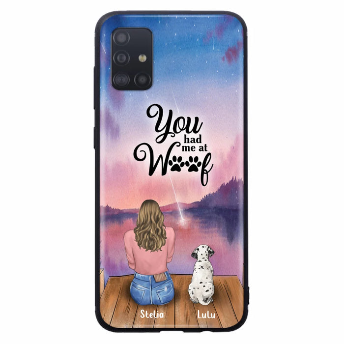 Custom Personalized Dog Mom Phone Case - Gifts For Dog Lovers With Upto 4 Dogs - You Had Me At Woof - Case For iPhone, Samsung And Xiaomi