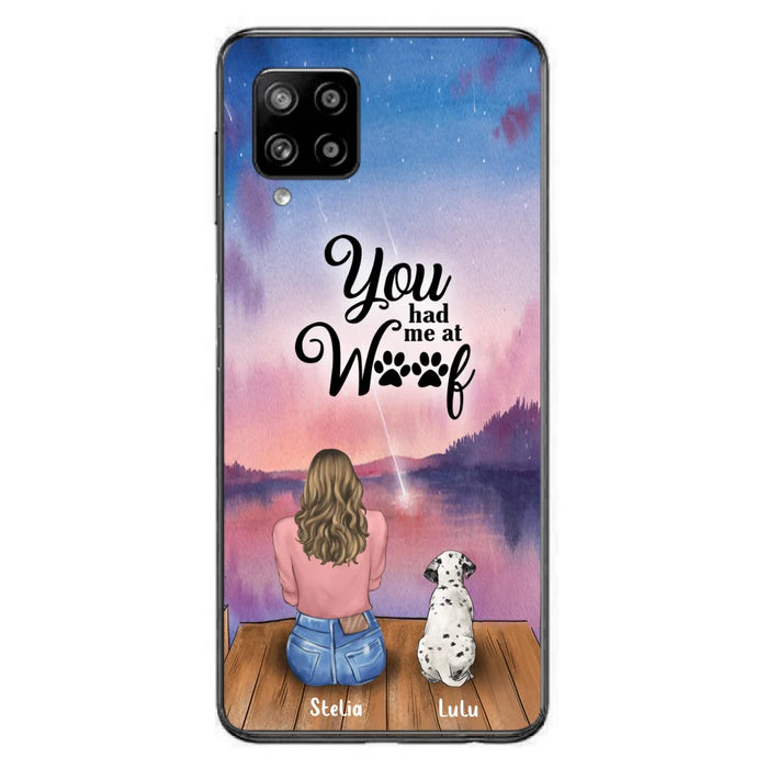 Custom Personalized Dog Mom Phone Case - Gifts For Dog Lovers With Upto 4 Dogs - You Had Me At Woof - Case For iPhone, Samsung And Xiaomi