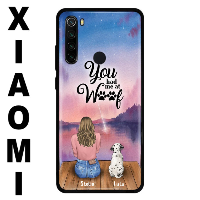 Custom Personalized Dog Mom Phone Case - Gifts For Dog Lovers With Upto 4 Dogs - You Had Me At Woof - Case For iPhone, Samsung And Xiaomi