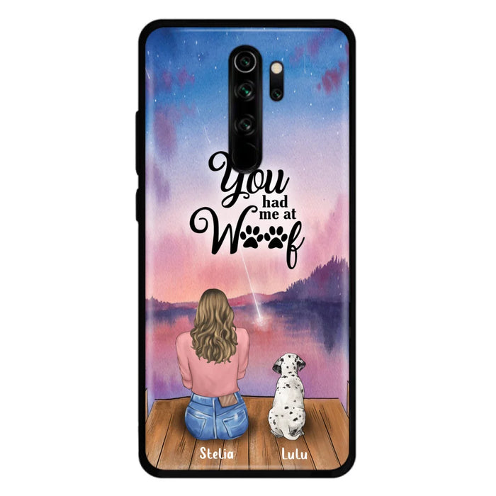 Custom Personalized Dog Mom Phone Case - Gifts For Dog Lovers With Upto 4 Dogs - You Had Me At Woof - Case For iPhone, Samsung And Xiaomi