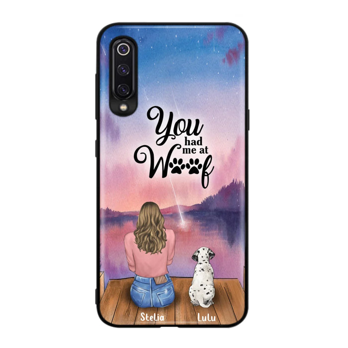 Custom Personalized Dog Mom Phone Case - Gifts For Dog Lovers With Upto 4 Dogs - You Had Me At Woof - Case For iPhone, Samsung And Xiaomi