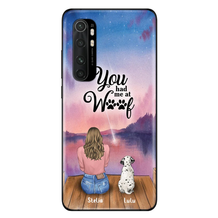 Custom Personalized Dog Mom Phone Case - Gifts For Dog Lovers With Upto 4 Dogs - You Had Me At Woof - Case For iPhone, Samsung And Xiaomi