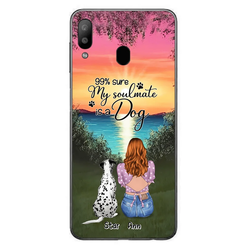 Custom Personalized Dog Mom Phone Case - Up to 4 Dogs - Gift Idea For Dog Lover - Just A Girl Who Loves Dogs - Case For iPhone And Samsung