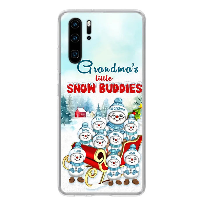 Custom Personalized Grandma Phone Case - Christmas Gift Idea For Grandma - Upto 8 Grandkids - Case For Xiaomi/ Oppo/ Huawei - Grandma's Little Snow Buddies