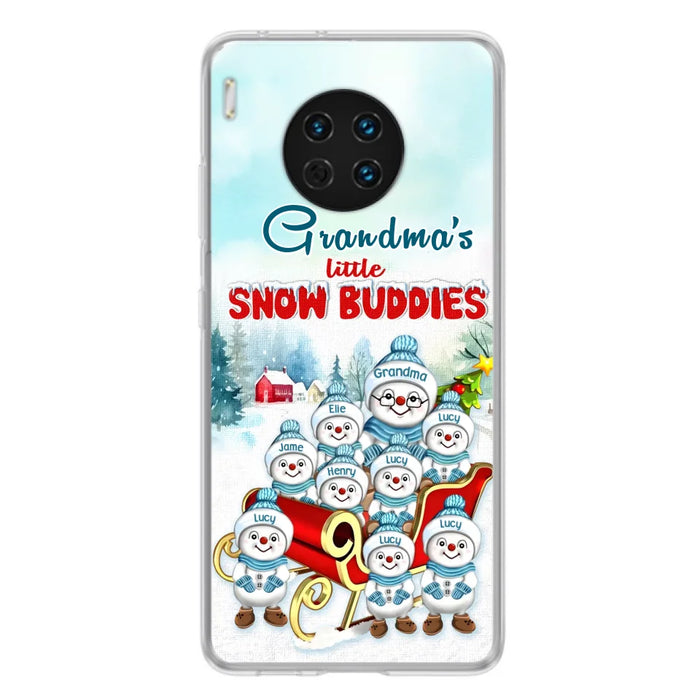 Custom Personalized Grandma Phone Case - Christmas Gift Idea For Grandma - Upto 8 Grandkids - Case For Xiaomi/ Oppo/ Huawei - Grandma's Little Snow Buddies