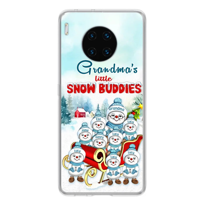 Custom Personalized Grandma Phone Case - Christmas Gift Idea For Grandma - Upto 8 Grandkids - Case For Xiaomi/ Oppo/ Huawei - Grandma's Little Snow Buddies