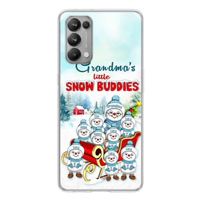 Custom Personalized Grandma Phone Case - Christmas Gift Idea For Grandma - Upto 8 Grandkids - Case For Xiaomi/ Oppo/ Huawei - Grandma's Little Snow Buddies