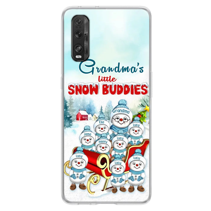 Custom Personalized Grandma Phone Case - Christmas Gift Idea For Grandma - Upto 8 Grandkids - Case For Xiaomi/ Oppo/ Huawei - Grandma's Little Snow Buddies