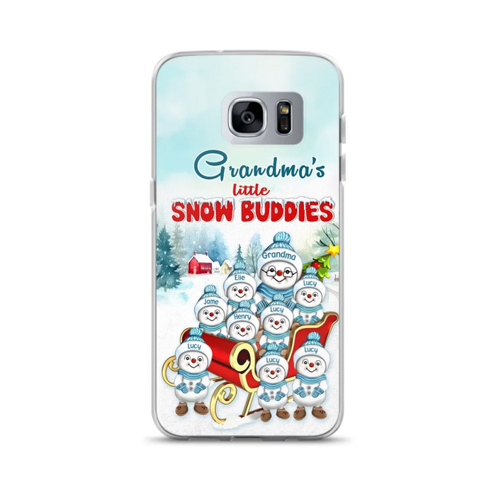 Custom Personalized Grandma Phone Case - Christmas Gift Idea For Grandma - Upto 8 Grandkids - Case For iPhone/ Samsung - Grandma's Little Snow Buddies