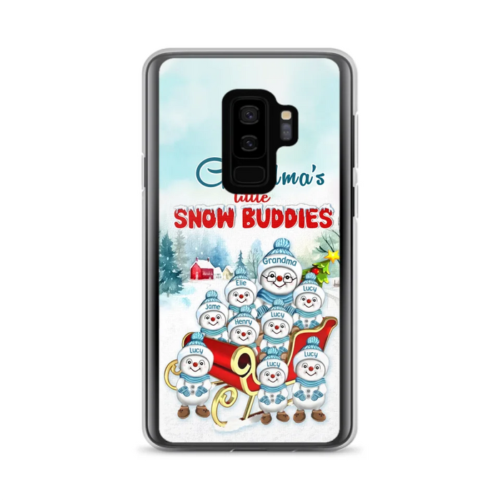 Custom Personalized Grandma Phone Case - Christmas Gift Idea For Grandma - Upto 8 Grandkids - Case For iPhone/ Samsung - Grandma's Little Snow Buddies