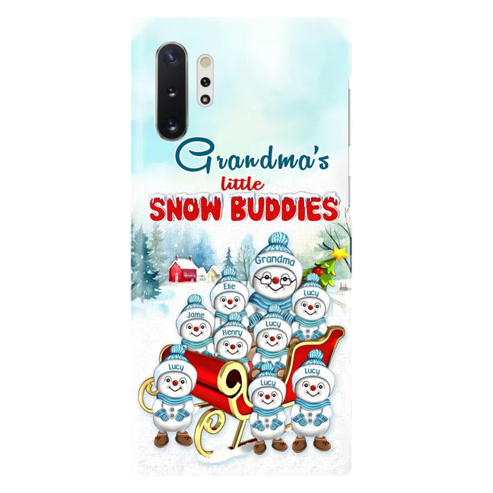 Custom Personalized Grandma Phone Case - Christmas Gift Idea For Grandma - Upto 8 Grandkids - Case For iPhone/ Samsung - Grandma's Little Snow Buddies