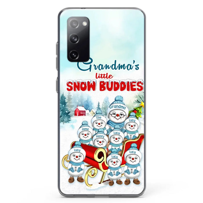 Custom Personalized Grandma Phone Case - Christmas Gift Idea For Grandma - Upto 8 Grandkids - Case For iPhone/ Samsung - Grandma's Little Snow Buddies