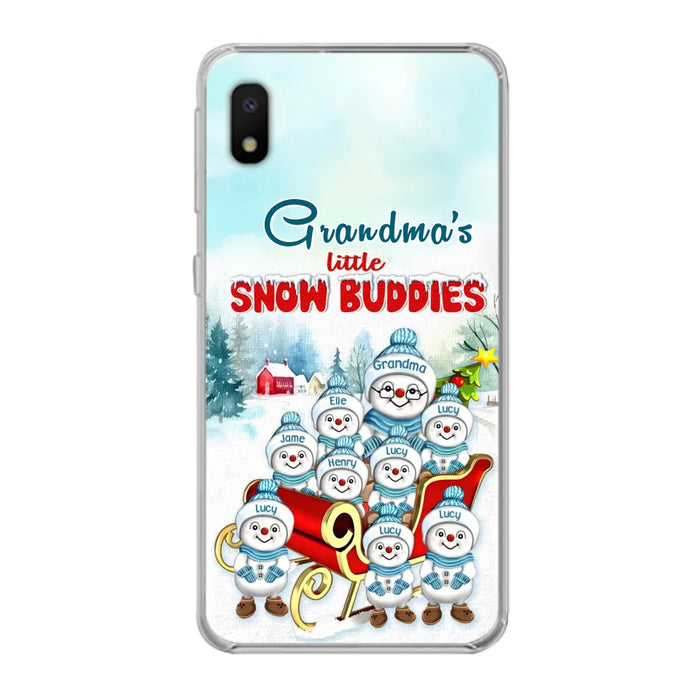 Custom Personalized Grandma Phone Case - Christmas Gift Idea For Grandma - Upto 8 Grandkids - Case For iPhone/ Samsung - Grandma's Little Snow Buddies