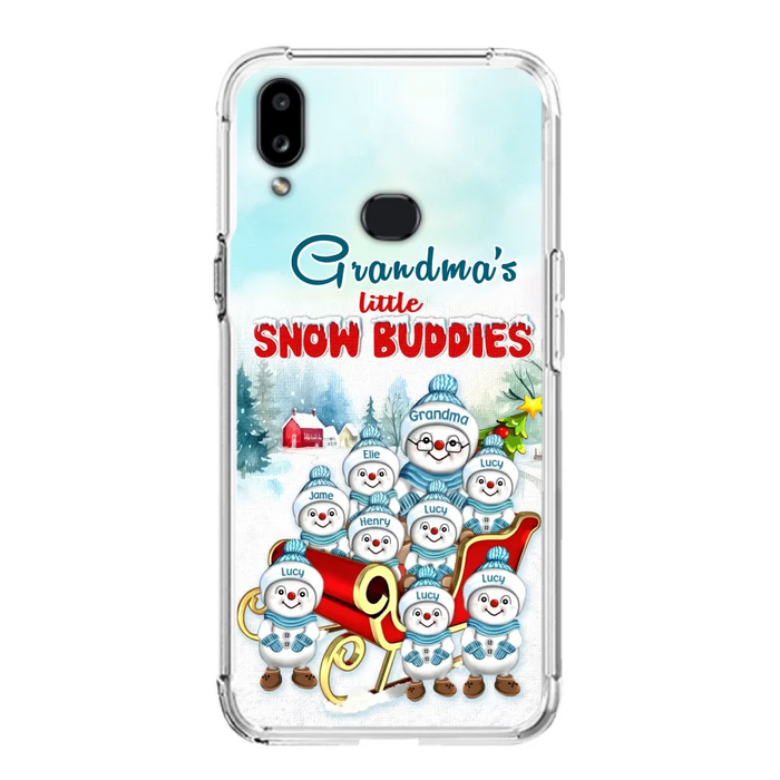 Custom Personalized Grandma Phone Case - Christmas Gift Idea For Grandma - Upto 8 Grandkids - Case For iPhone/ Samsung - Grandma's Little Snow Buddies