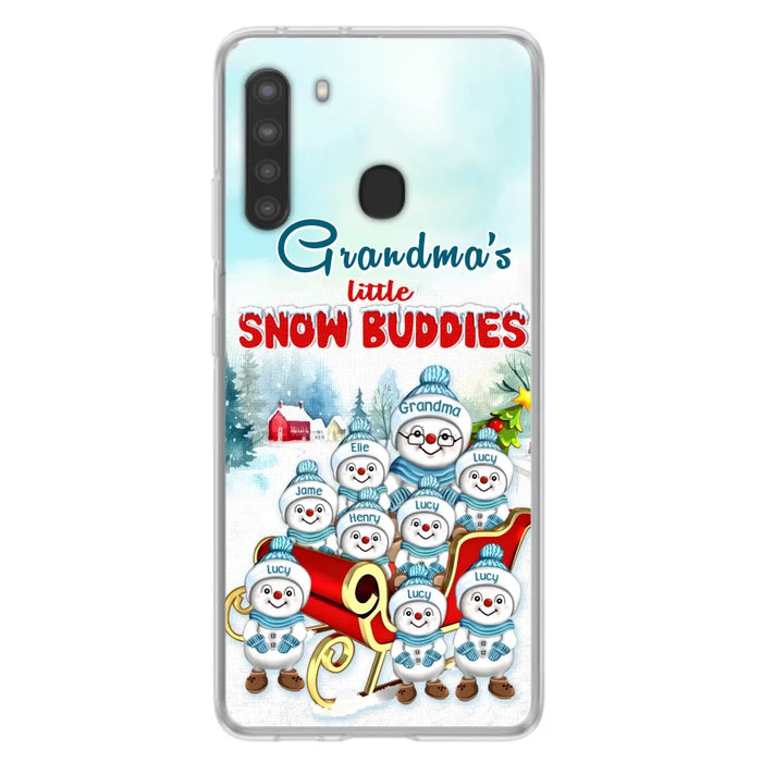 Custom Personalized Grandma Phone Case - Christmas Gift Idea For Grandma - Upto 8 Grandkids - Case For iPhone/ Samsung - Grandma's Little Snow Buddies