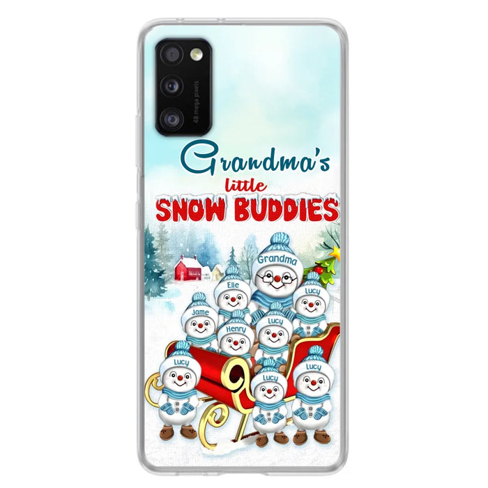 Custom Personalized Grandma Phone Case - Christmas Gift Idea For Grandma - Upto 8 Grandkids - Case For iPhone/ Samsung - Grandma's Little Snow Buddies