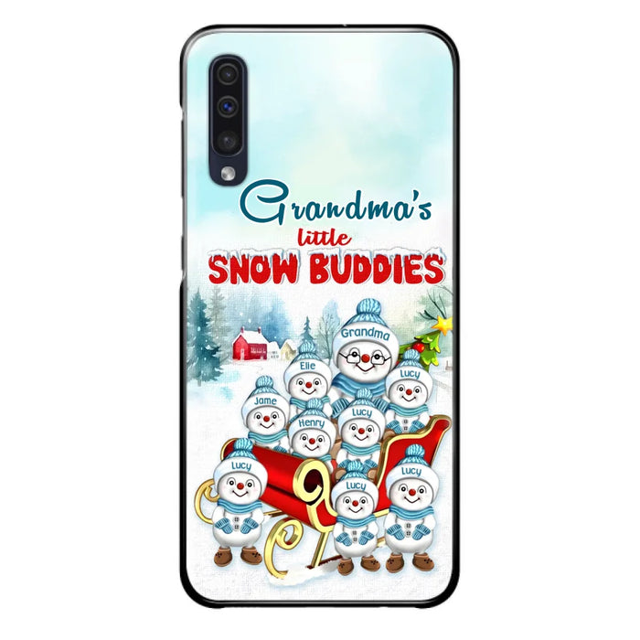 Custom Personalized Grandma Phone Case - Christmas Gift Idea For Grandma - Upto 8 Grandkids - Case For iPhone/ Samsung - Grandma's Little Snow Buddies