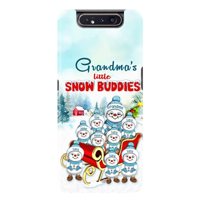 Custom Personalized Grandma Phone Case - Christmas Gift Idea For Grandma - Upto 8 Grandkids - Case For iPhone/ Samsung - Grandma's Little Snow Buddies