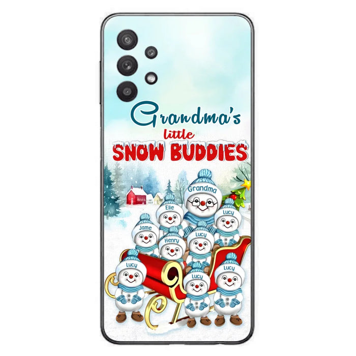 Custom Personalized Grandma Phone Case - Christmas Gift Idea For Grandma - Upto 8 Grandkids - Case For iPhone/ Samsung - Grandma's Little Snow Buddies