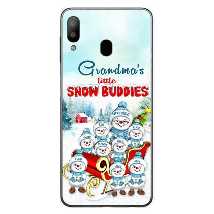 Custom Personalized Grandma Phone Case - Christmas Gift Idea For Grandma - Upto 8 Grandkids - Case For iPhone/ Samsung - Grandma's Little Snow Buddies