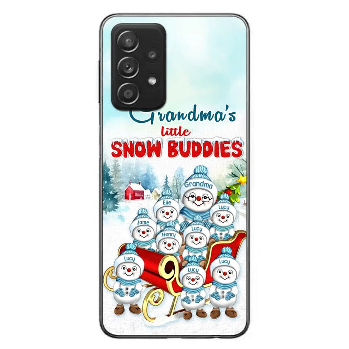 Custom Personalized Grandma Phone Case - Christmas Gift Idea For Grandma - Upto 8 Grandkids - Case For iPhone/ Samsung - Grandma's Little Snow Buddies