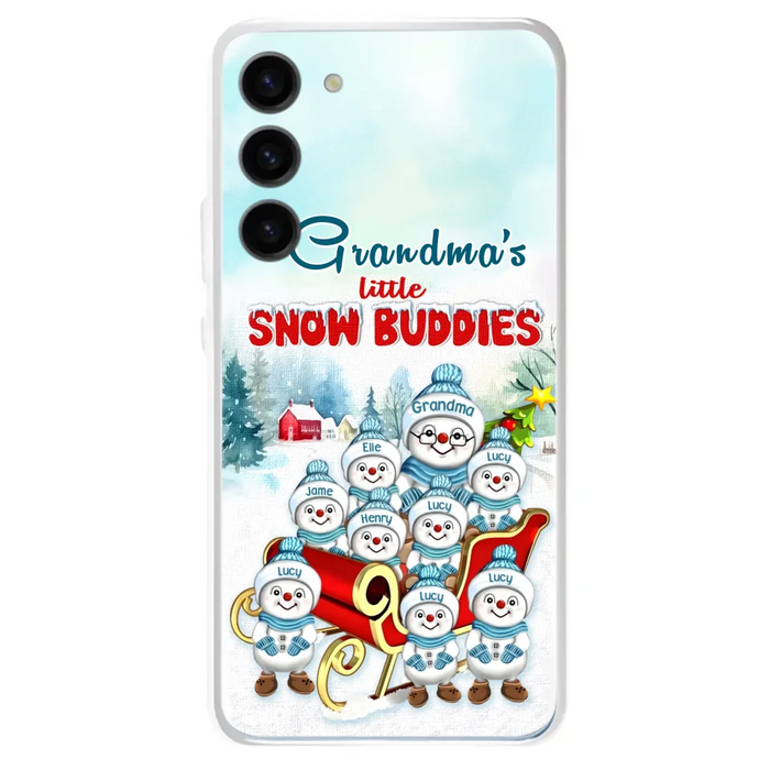 Custom Personalized Grandma Phone Case - Christmas Gift Idea For Grandma - Upto 8 Grandkids - Case For iPhone/ Samsung - Grandma's Little Snow Buddies