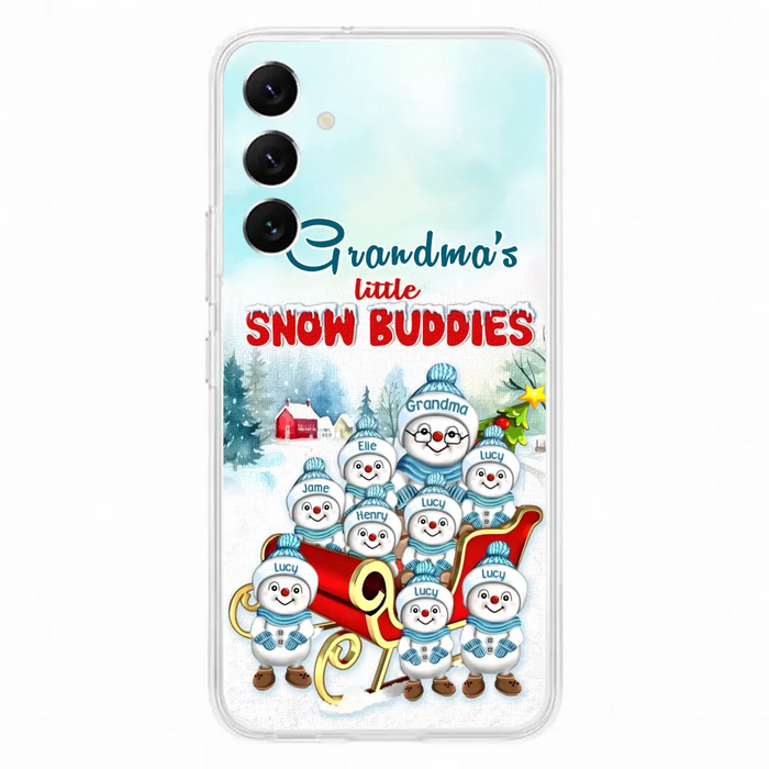 Custom Personalized Grandma Phone Case - Christmas Gift Idea For Grandma - Upto 8 Grandkids - Case For iPhone/ Samsung - Grandma's Little Snow Buddies