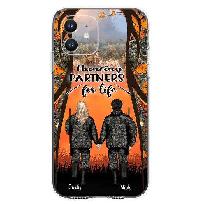 Custom Personalized Hunting Phone Case - Gift Idea For Couple/Hunting Lovers - Hunting Partners For Life - Case for iPhone/Samsung