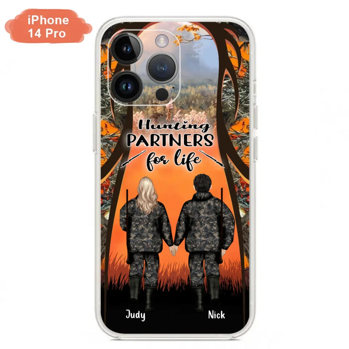 Custom Personalized Hunting Phone Case - Gift Idea For Couple/Hunting Lovers - Hunting Partners For Life - Case for iPhone/Samsung